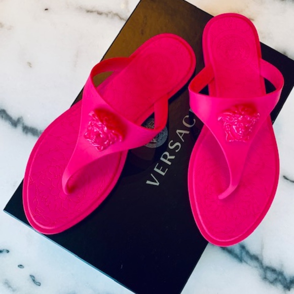 versace slippers pink